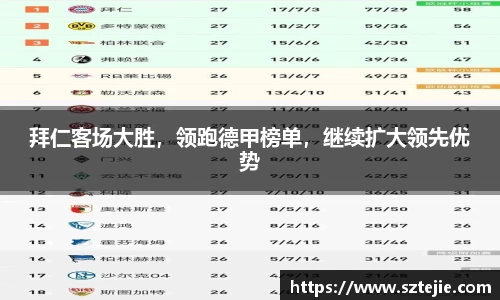 拜仁客场大胜，领跑德甲榜单，继续扩大领先优势